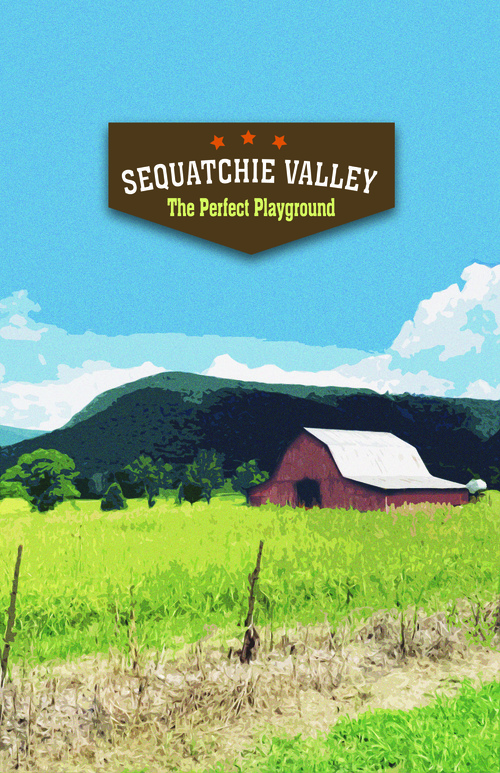 Poster for Sequatchie Valley with text: The perfect playground